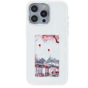 Coque à écran e-ink pour iPhone 13 Pro – Creative Case – Blanc