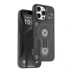 Coque MagSafe pour iPhone 16 Pro – Support de protection pour caméra – Bords surélevés – Green Lion – GNTEMG16PBK-Noir