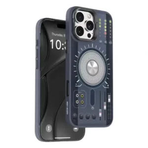 Coque MagSafe pour iPhone 16 Pro – Support de protection pour caméra – Bords surélevés – Green Lion – GNTEMG16PBL-Bleu – Copy