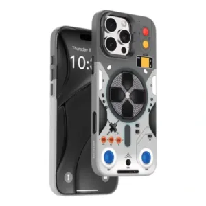 Coque MagSafe pour iPhone 16 Pro Max – Support de protection pour caméra – Bords surélevés – Green Lion – GNTEMG16PMGY-Gris