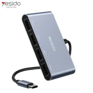 Yesido HB13 – Adaptateur HUB pour station d’accueil multifonction USB-C vers 4 ports USB