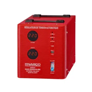 NASCO Stabilisateur automatique – 5000VA compteur digital -NAS-5000VA-RR