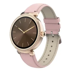 Montre Connectée Porodo Belle pour Femme – Cadran Or Rose – BT5.4 – ABS – Écran de 1,19″ – AMOLED – Suivi d’Activité – Rose