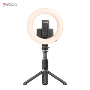 Support de téléphone Portable – Anneau lumineux LED – Trépied et perche à selfie (42cm) – Yesido SF12