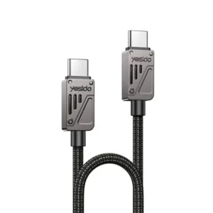 Câble tressé de charge rapide et transfert de données pour ordinateurs portables et tablettes YESIDO – Type-C vers Type-C – 1,2m – 60 W – CA196