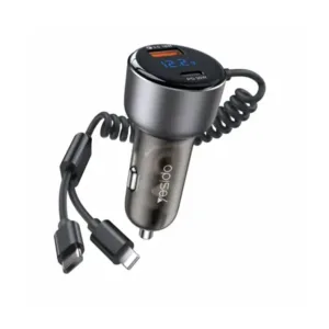 Chargeur voiture rapide avec ports intégrés – Y58 – YESIDO – Type-C et Lightning – 60W – Allume-cigare