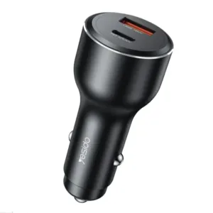Chargeur De Voiture Ultra Rapide USB Yesido Y65 PD100W Type-C + QC18W – Noir