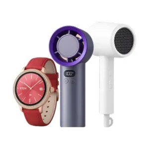 Pack 2 – Fête des mères – Sèche Cheveux H101 – Ventilateur Portatif M57– Montre Connectée Porodo Belle pour Femme