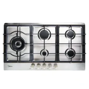 Midea Plaque de Cuisson Réchaud à Gaz 90Cm – Inox – 5 Feux – Allumage Electrique – GAZ_90SP005
