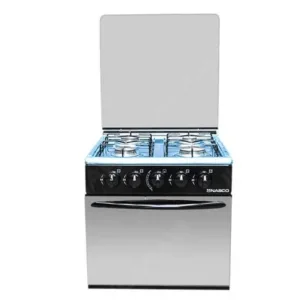 Nasco Gazinière 4 Feux – Allumage manuel – GCNAS-50MO – Noir/Gris