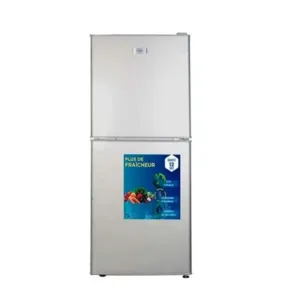 Nasco Réfrigérateur Combiné – 136Lt Net – 3Tiroirs – Dark Silver – Economie D’Energie – NASD2-203FL-DS