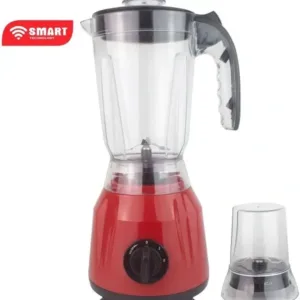 Smart Technology – Blender Incassable STPE-2222ILR – 350 W – 1.5 Litres- Mélangeur 2 En 1 Avec Broyeur- Rouge – 3 Mois De Garantie