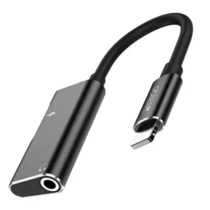 Yesido YAU11 Adaptateur convertisseur de charge et audio 3,5mm – Lightning vers Lightning – Noir